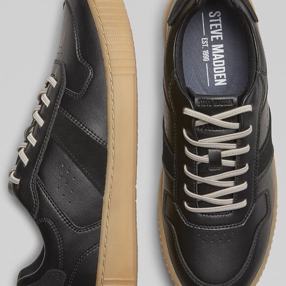 NEW IN BOX Steve Madden Epik Leather Lace-Up Sneakers Mens Size 12 - Picture 1 of 6